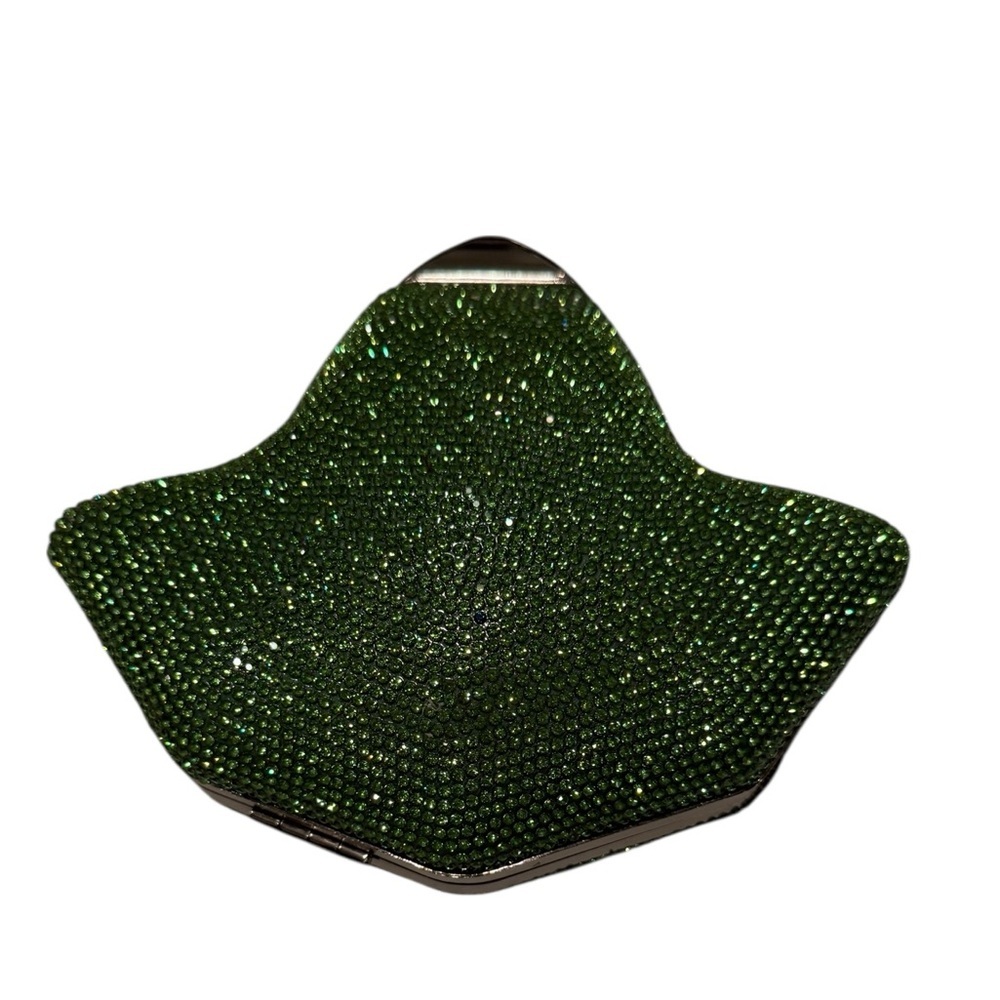 Rhinestone Ivy Leaf Elegant Clutch Evening Bag with Chain Strap for Formalwear - Picture 4 of 16